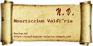 Noszticzius Valéria névjegykártya